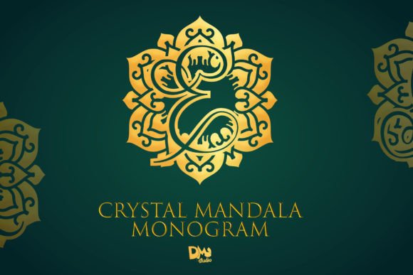 Crystal Mandala Monogram Font for Crafters