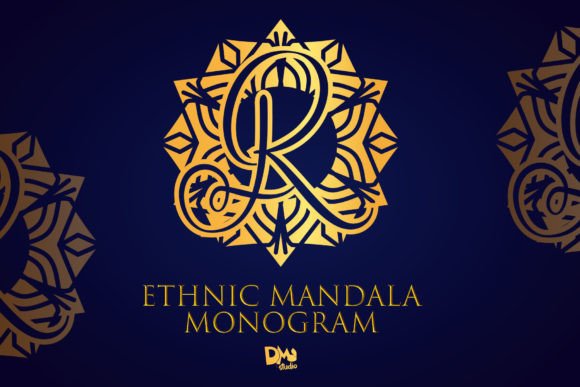 Ethnic Mandala Monogram Font for Branding